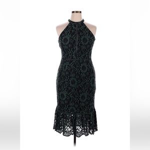 Alexia Admor Green & Black Detailed Cocktail Dress (XL)